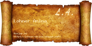Lohner Anina névjegykártya
